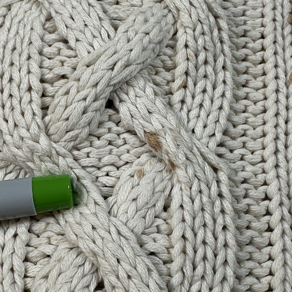 Baume & Mercier Hampton Cable Knit Sweater Mens L Cream Cotton Fisherman NOTE - Picture 6 of 11